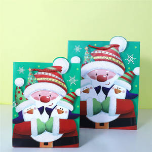 Omet Vert Père Noël Père Noël Chapeau <span class=keywords><strong>de</strong></span> cerf Flocon <span class=keywords><strong>de</strong></span> neige Bonhomme <span class=keywords><strong>de</strong></span> neige Poudre saupoudrée Cadeau Sac en papier - Product Image 1