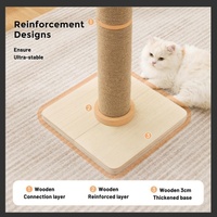 Arbre à chat avec griffoir, base en bois épaisse et durable, griffoir en sisal, balles suspendues, super robuste, pour chats d'intérieur