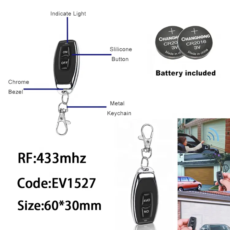 433 मेगाहर्ट्ज वायरलेस रिमोट कंट्रोल माइक्रो स्विच डीसी 3.6V 12V 24V 36V मॉड्यूल और DIY लाइट के लिए ऑन ऑफ ट्रांसमीटर