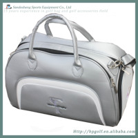Sac de transport boston en cuir pu argenté personnalisé de haute qualité, sac d'accessoires de golf