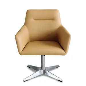 Chaise pivotante moderne en cuir Pu brun pour patron et directeur, chaise de bureau, de salle de réunion, de réception, de négociation