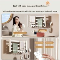 Sèche-serviettes électrique chauffant en aluminium gris, diffuseur d'arômes, lumière UV, ions négatifs, réglable pour salle de bain