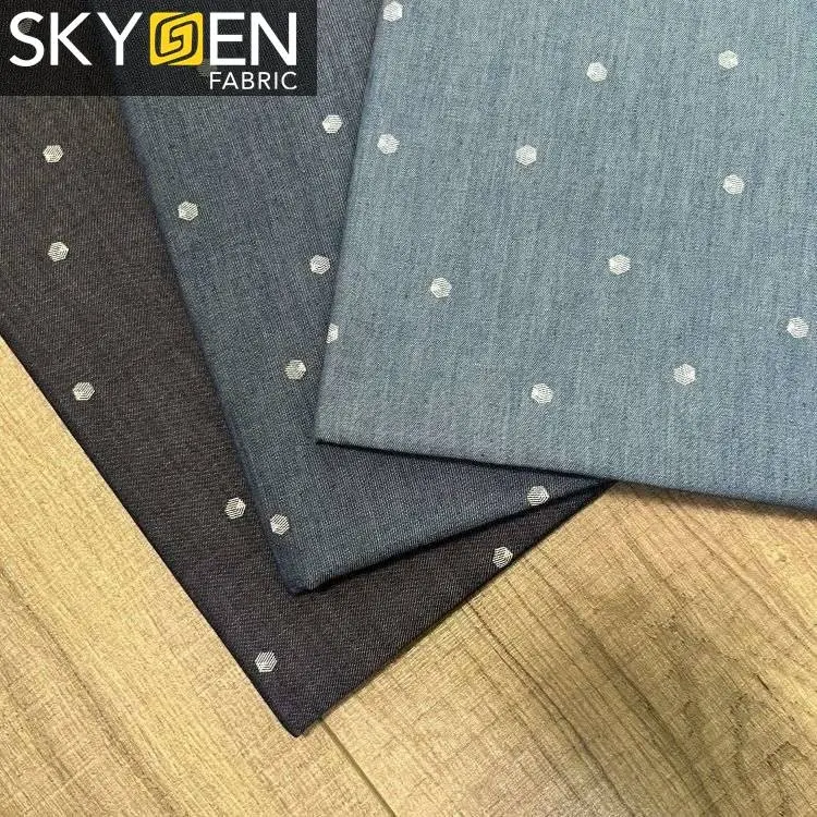 Skygen 셔츠 블라우스 부드러운 맞춤형 인쇄 직물 롤 제조 업체 짠 면화 인쇄 직물