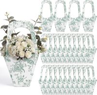 Sacs en papier kraft avec poignées pour bouquets floraux, pour mariages, fêtes prénuptiales, fiançailles (rose)