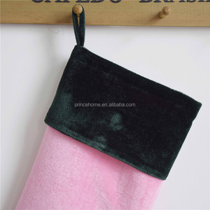 Venta caliente rosa y verde de terciopelo de media de la Navidad - Product Image 2