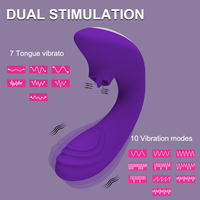 Télécommande 2 en 1, gode de léchage de langue portable, vibromasseur, jouets sexuels pour femmes, clitoris, simulateur de clitoris, Massage du point G