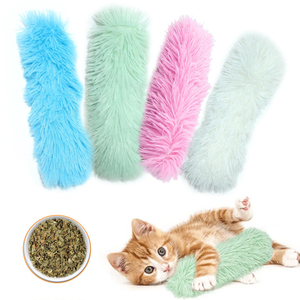 Rarewe Pet Product 2025 Venta caliente de forma larga gato de peluche almohada juguete <span class=keywords><strong>Catnip</strong></span> relleno gato masticar juguete - Product Image 5