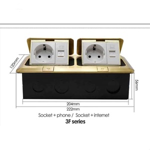 <span class=keywords><strong>Prise</strong></span> de courant escamotable en aluminium série 3F / panneau de coupe, norme européenne, double <span class=keywords><strong>prise</strong></span> de courant, 2 USB avec port pour téléphone / <span class=keywords><strong>prise</strong></span> <span class=keywords><strong>Internet</strong></span> RJ45 - Product Image 4