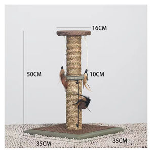Toptan kedi tırmalama sütunu kapalı yavru kedi aktivite Scratcher Premium saman halat çizik ağacı sarkan topu ile - Product Image 4
