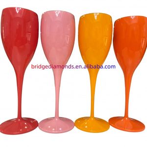 Flûtes à champagne et verres à vin rouge en plastique de luxe modernes, colorés, avec logo personnalisé pour mariage, fête et voyage - Product Image 3