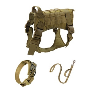 Chaleco Táctico para Perros, Arnés de Entrenamiento Mediano y Grande con Cierre de Botón, Conjunto de Correa de Collar de Perro <span class=keywords><strong>K9</strong></span> de Camuflaje de Nailon para Exteriores - Product Image 1