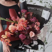 Kertas Pembungkus Bunga Segar DLBZ Grosir Ramah Lingkungan Dapat Digunakan Kembali Tahan Air Motif Kupu-Kupu Mewah Kertas Seni Tahan Lama 58cm*58cm