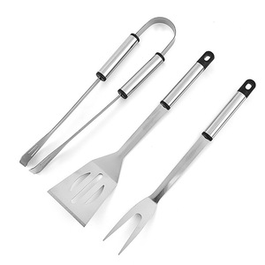 Juego profesional de 3 piezas de acero inoxidable para barbacoa, accesorios para parrilla al aire libre, pinzas de mango largo, palillos, <span class=keywords><strong>cuchillos</strong></span>, bolsa de limpieza para camping - Product Image 1