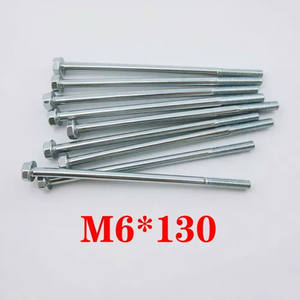 Pernos de Brida M6*130 para Maquinaria Agrícola, Piezas de Generador Diésel, Recubrimiento de Zinc Azul-Blanco para Prevención de Óxido, Lisos - Product Image 4