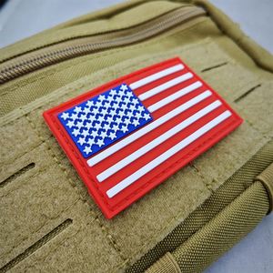 Patchs en caoutchouc PVC personnalisés 3D souples, gaufrés à chaud, motif drapeau américain, avec logo et Velcro pour vêtements - Product Image 2