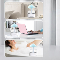 Machine à bruit blanc, veilleuse LED, humidificateur à brume fraîche avec effet de pluie, nuage, arbre, goutte d'eau, champignon pour dormir