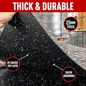Tappetino in Gomma Composita Riciclata con Inclusioni Bianche e <span class=keywords><strong>Rivestimento</strong></span> per Allenamento di Forza - Product Image 1