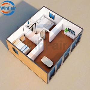 Casas Contenedor Modulares Expandibles WinFair <span class=keywords><strong>de</strong></span> 20 Pies y 2 Dormitorios, Casas <span class=keywords><strong>Prefabricadas</strong></span> con Baño <span class=keywords><strong>de</strong></span> China para <span class=keywords><strong>Alquiler</strong></span> Vacacional - Product Image 3
