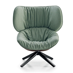 Muebles de dormitorio tapizados de fibra de vidrio de lujo moderno reclinable tela de madera BB italiano Tabano base giratoria sillón - Product Image 3