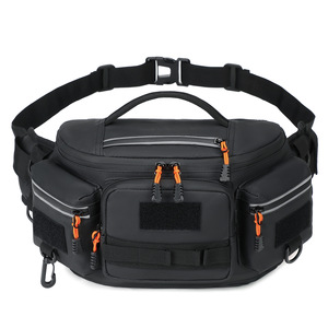 Multi Functional Sports Waist Pack Nylon <b>20L</b> Outdoor Cycling Running Tactical Crossbody <b>Bag</b> Gray Orange Black - Product Image 2