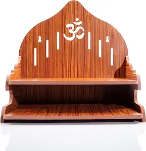 Custom Brown For Office Storage And God Stand Temple For Home Mandir Wood Decoration