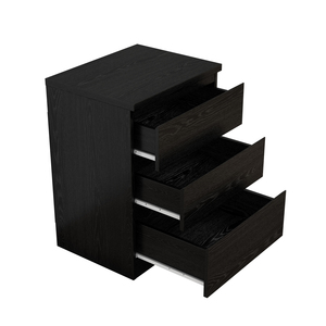 Black Nightstand 3 <b>Drawers</b> Thickened Top Plate Handle Free Design <b>Small</b> Side Table for Bedroom Storage - Product Image 4