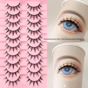 Cils en gros 009 faux cils végétaliens 10 paires de cils de marque privée en boîte pleine <span class=keywords><strong>bande</strong></span> cils personnaliser les cils - Product Image 4