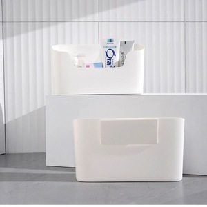 Organisateur de placard suspendu à double niveau, en plastique, à fixer au mur, pour salle de bain, rectangulaire, 203x133x68mm - Product Image 4