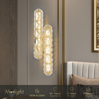 Lampes murales en cristal en gros, lampes LED d'intérieur pour couloirs et allées, lampes murales pour chambres d'hôtel, villas et KTV