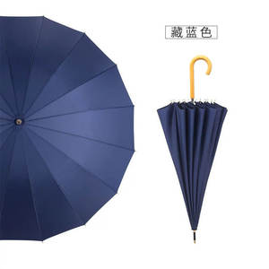 Китайская фабрика, оптовая продажа, индивидуальные деловые подарочные зонты, зонты с деревянной ручкой, индивидуальный логотип - Product Image 4