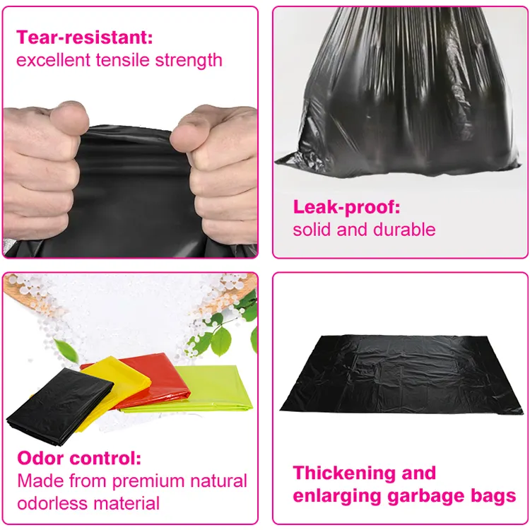 Venda quente sacos de lixo resistentes personalizados sacos de lixo biodegradáveis premium fortes baratos por atacado