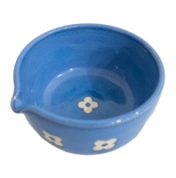 Bol en céramique Chawan blanc et bleu à motif personnalisé, accessoire de thé, cadeau de fête, avec bec verseur et logo personnalisé