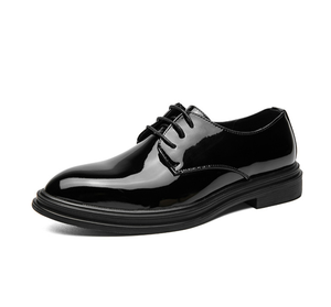 Chaussures habillées en cuir noir pour hommes, personnalisées, modèle TSB061 - Product Image 1