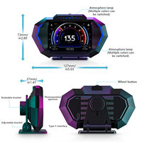 Écran TFT LCD 2,5 pouces 240x240 pour pare-brise, affichage HUD de vitesse, consommation de carburant, température de l'eau, GPS, horloge, tension, alarme, affichage de conduite