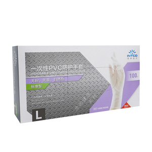 Guantes Desechables de Vinilo Intco, Talla L, Sin Polvo, Color Natural, 100 Unidades, Para Repostería y Uso Doméstico - Product Image 1