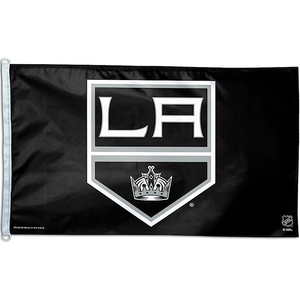 ธงทีม NHL ของจีน ผลิตจากโรงงาน ขายส่ง ธงพิมพ์สองด้าน ขนาด 3x5 ฟุต สำหรับใช้งานกลางแจ้ง ธงทีมลอสแอนเจลิสคิงส์ พร้อมห่วงโลหะ 2 จุด - Product Image 1