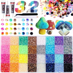 Bestseller Kit de Démarrage Complet de <span class=keywords><strong>Strass</strong></span> en Résine AB Effet Gelée à Dos Plat, 40/28/24 Grilles, 3mm, Boîte de 40 000 Pièces pour DIY Ongles - Product Image 3