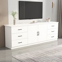Meuble TV en bois massif de style européen moderne, collection 2026, idéal pour salon, chambre, salle à manger et hôtel
