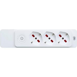 Regleta de 3 tomas Rosi con enchufes Schuko, interruptor de seguridad de 10-16A, toma de extensión de plástico con conexión a tierra estándar, 230V - Product Image 1