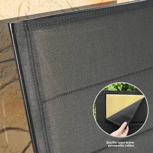 Table d'extérieur nordique en plastique et bois pour 4 personnes, idéale pour les boutiques de rue, les balcons et les jardins, avec cadre en alliage d'aluminium et toile en coton double couche. - Product Image 4