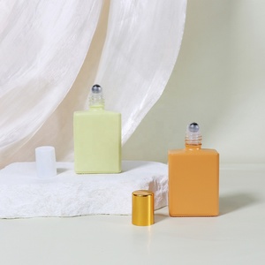 Rollo de vidrio multicolor de 10 ml, 15ml, 30ml, 50ml, 100ml, forma rectangular cuadrada, 1oz, botellas Deo con bola de rodillo de acero inoxidable - Product Image 4