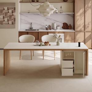 Table à manger italienne minimaliste Ensemble de chaises moderne simple rectangulaire <span class=keywords><strong>Ardoise</strong></span> pour grande maison ou restaurant Meubles en bois massif - Product Image 4