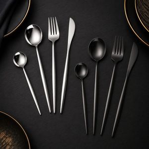 Ensemble de couverts en acier inoxydable 304, 24 pièces, couteau/fourchette/cuillère, cuillère à dessert portugaise, cuillère à steak pour hôtel - Product Image 3