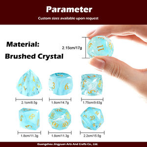 Набор многогранных кубиков DND из 7 новых фигурных разноцветных кубиков с гравировкой из кристалла K9, прозрачных, темно-синих, <span class=keywords><strong>2025</strong></span> год - Product Image 3