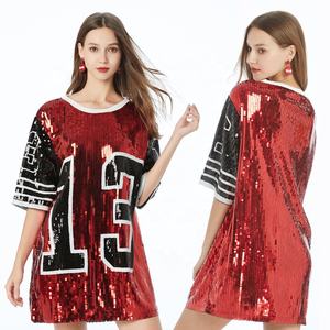 Maglietta Personalizzata <span class=keywords><strong>con</strong></span> Collo a O e <span class=keywords><strong>Paillettes</strong></span>, Numero Greco Delta, T-Shirt Larga da <span class=keywords><strong>Donna</strong></span>, Top Ispirato agli Organizzazioni <span class=keywords><strong>con</strong></span> Glitter e <span class=keywords><strong>Paillettes</strong></span> - Product Image 5