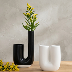 Modern Decorative Handmade Art Nordic Resin <b>Vase</b> Multi Colour Flower Pot Table U Shaped <b>Unique</b> Craft India Christmas New Product - Product Image 1