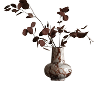 Vase à fleurs en marbre rouge Calacatta italien de 15,5 x 18 cm, style Art déco, pour table, étagère, cheminée, entrée, décoration intérieure, livraison directe DDP