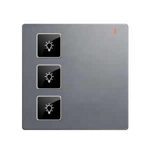 Interruptor de Luz Inteligente de Pared con Botón de Vidrio, Diseño 2026, Tuya <span class=keywords><strong>Wifi</strong></span> Zigbee, Premium, 3 Canales, Control <span class=keywords><strong>por</strong></span> Voz con Alexa y Google Home - Product Image 1