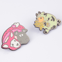 Épingles à revers en métal personnalisables pour animaux, mignonnes, plaquées nickel noir, badges en émail pour l'artisanat décoratif
