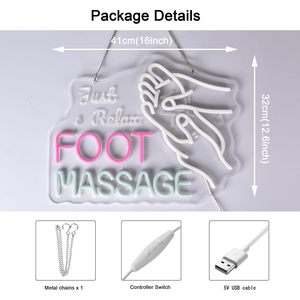 Foot <b>Massage</b> Neon Sign LED dimmable USB powered ambient light store window decoration light street indicator light Customized 5v - Product Image 1